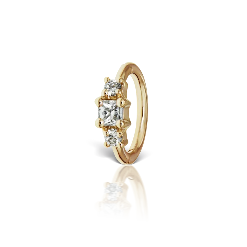 Maria Tash 2mm Diamond Princess Hoop Earring