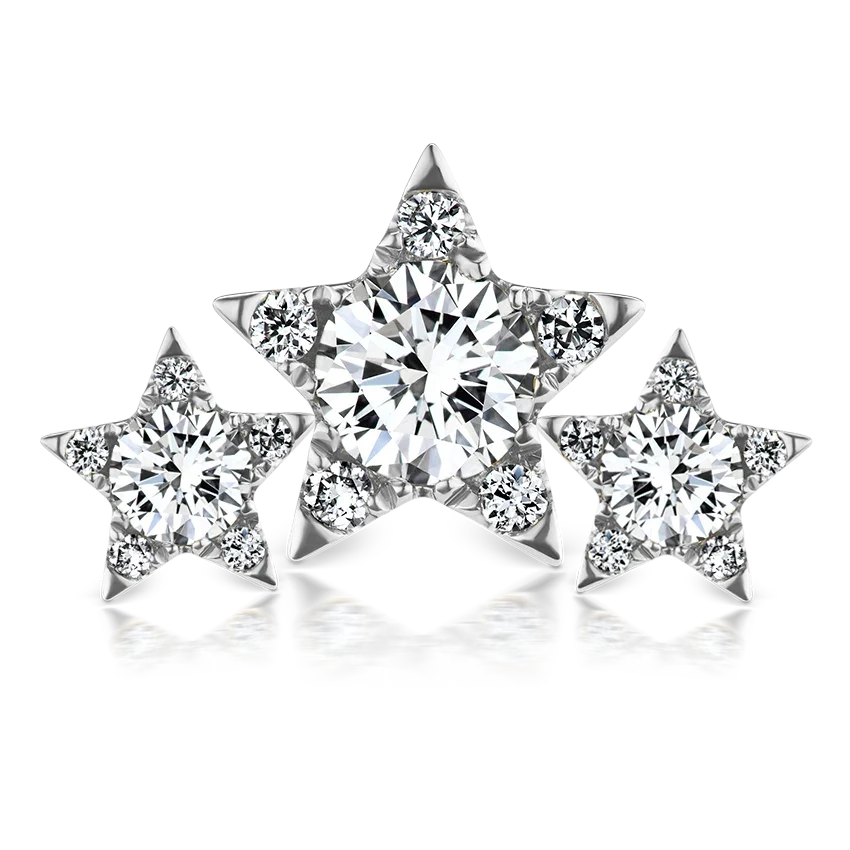 Maria Tash Diamond Three Star Garland Stud Earring