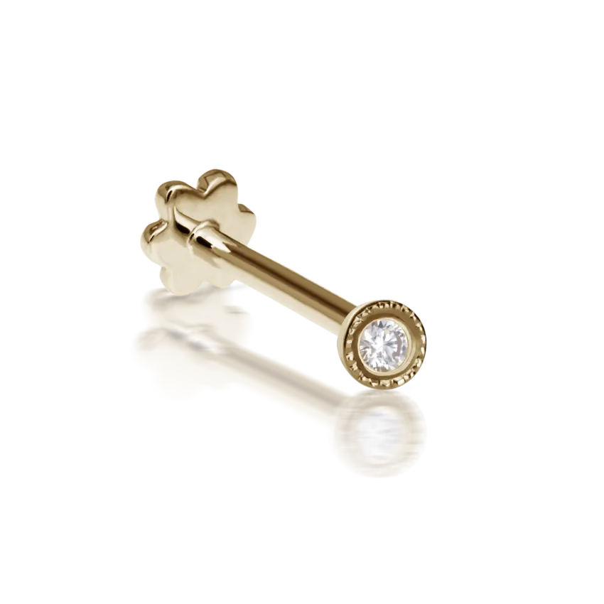 Maria Tash Scalloped Set Diamond Threaded Stud Earring