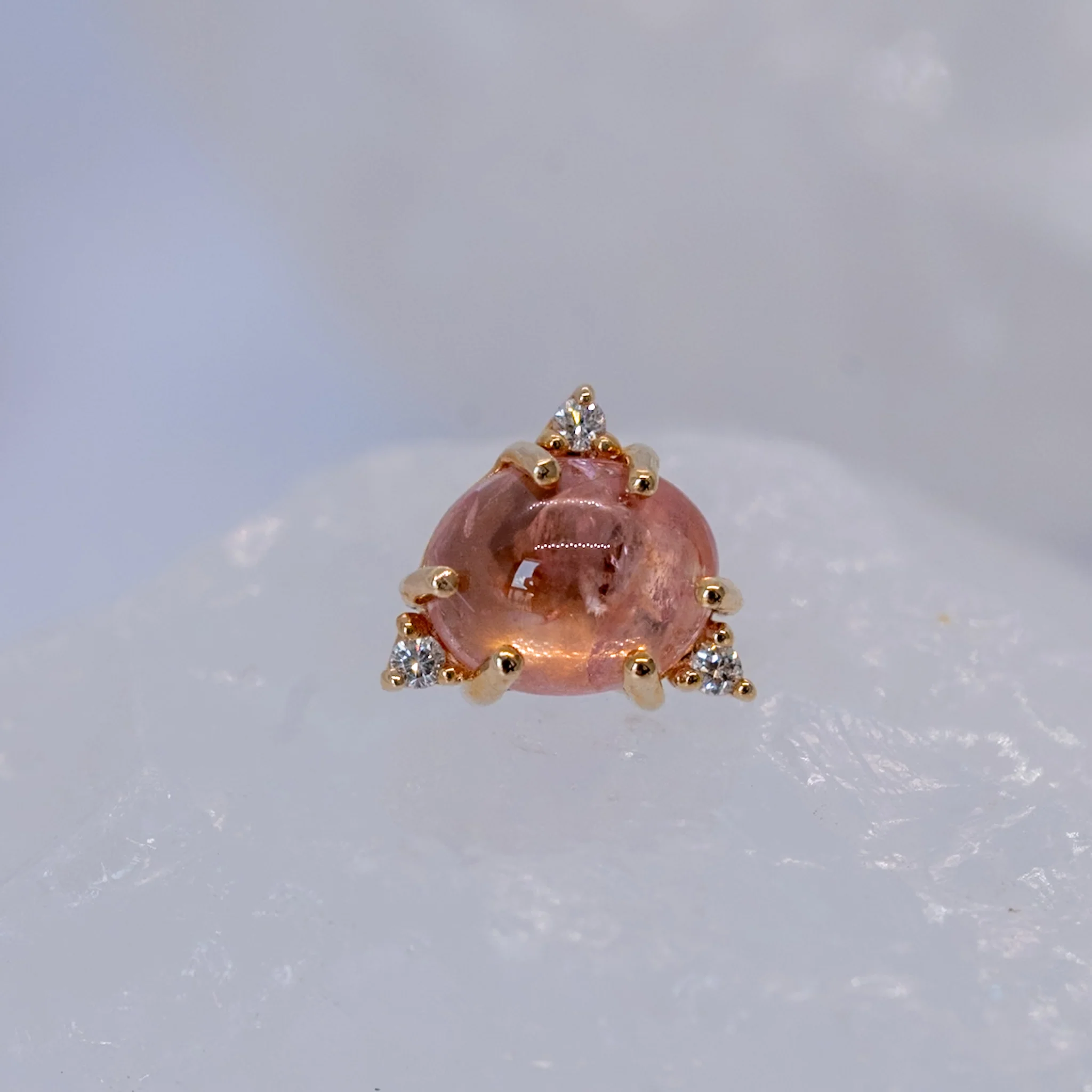 Modern Mood Limited Edition 2025 Spinel Cabochon with 3 Diamond Accent One-Of-A-Kind Freeform